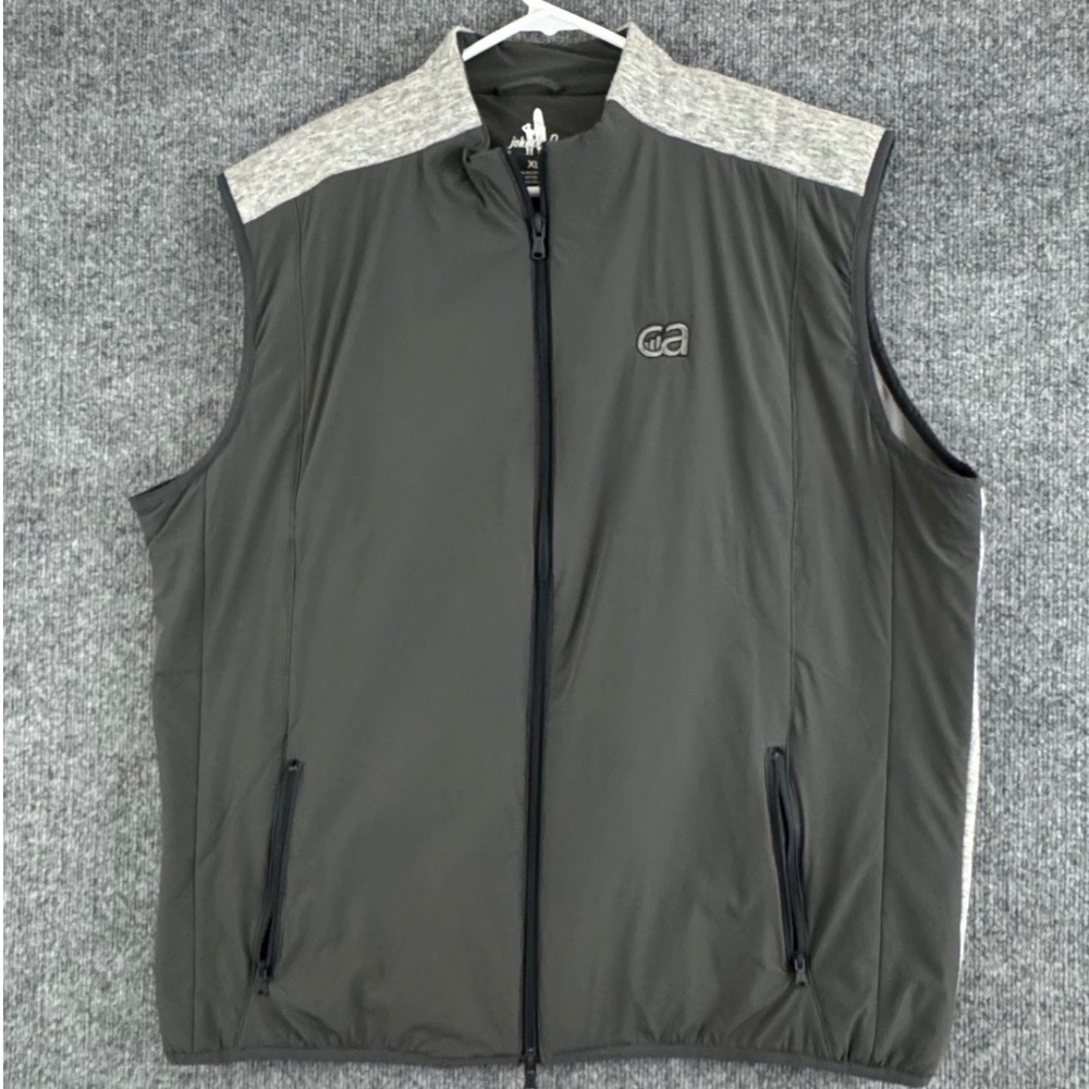 Johnnie-O Mens Swayne Charcoal‎ Full Zip Vest Size XL